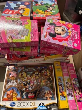 Huge Disney Puzzle Bundle - Mickey, Minnie & More - 16 Puzzles Total!